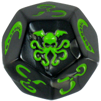 Black Die with Green Ink