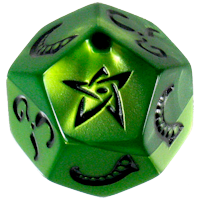 Green Die with Black Ink